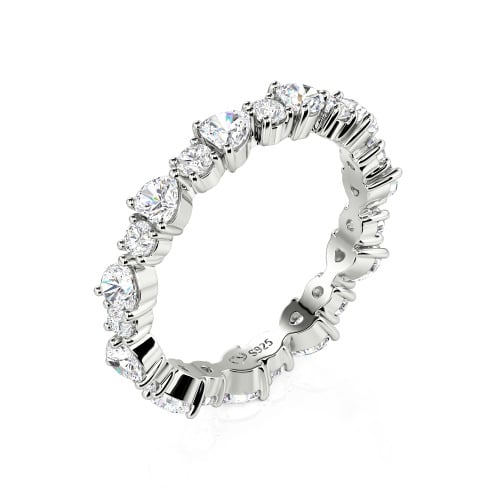 Jeulia Custom Simple Heart Round Cut Eternity Ring