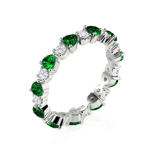 Jeulia Custom Simple Heart Round Cut Eternity Ring