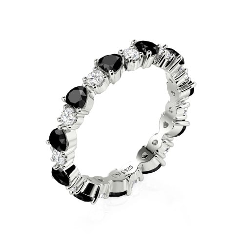 Jeulia Custom Simple Heart Round Cut Eternity Ring