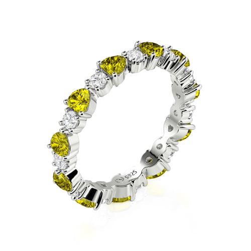 Jeulia Custom Simple Heart Round Cut Eternity Ring