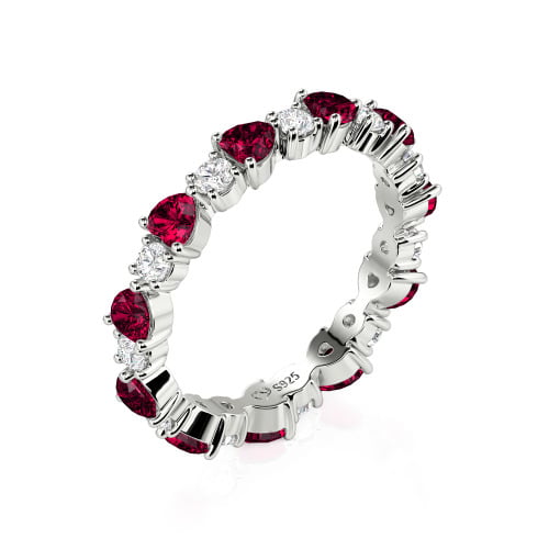 Jeulia Custom Simple Heart Round Cut Eternity Ring