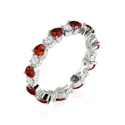 Jeulia Custom Simple Heart Round Cut Eternity Ring