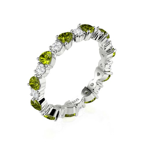 Jeulia Custom Simple Heart Round Cut Eternity Ring