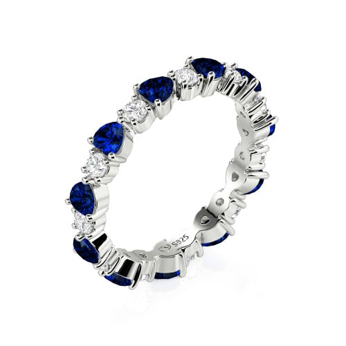 Jeulia Custom Simple Heart Round Cut Eternity Ring