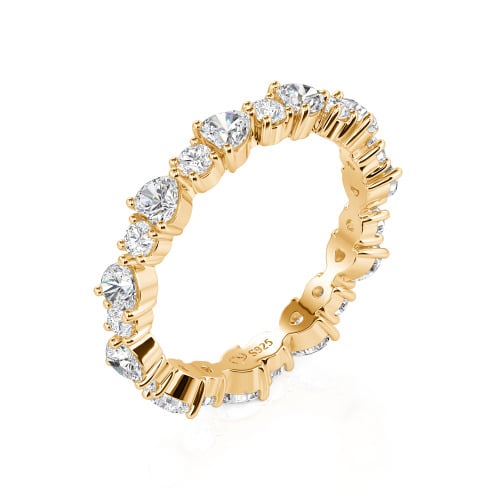 Jeulia Custom Simple Heart Round Cut Eternity Ring