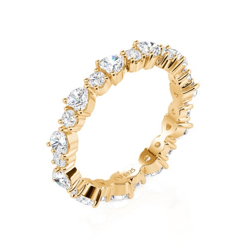 Jeulia Custom Simple Heart Round Cut Eternity Ring
