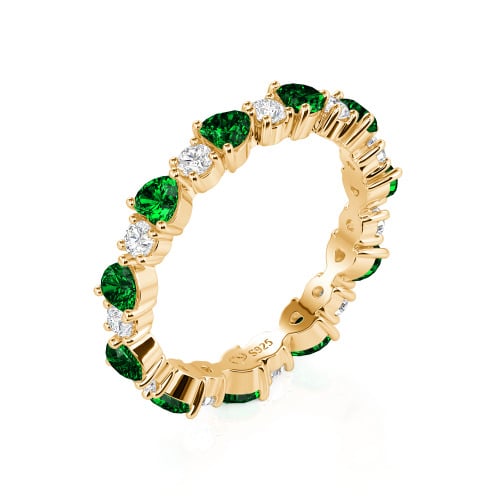 Jeulia Custom Simple Heart Round Cut Eternity Ring