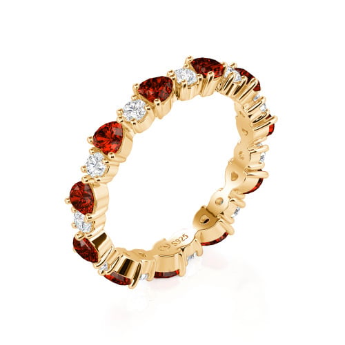 Jeulia Custom Simple Heart Round Cut Eternity Ring