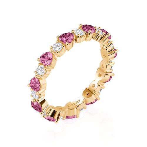 Jeulia Custom Simple Heart Round Cut Eternity Ring