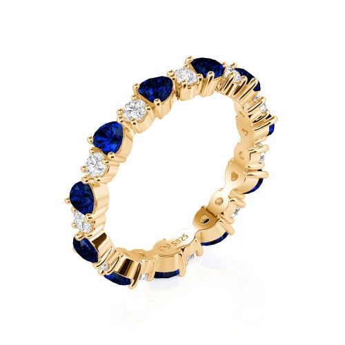 Jeulia Custom Simple Heart Round Cut Eternity Ring