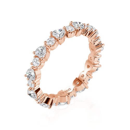 Jeulia Custom Simple Heart Round Cut Eternity Ring