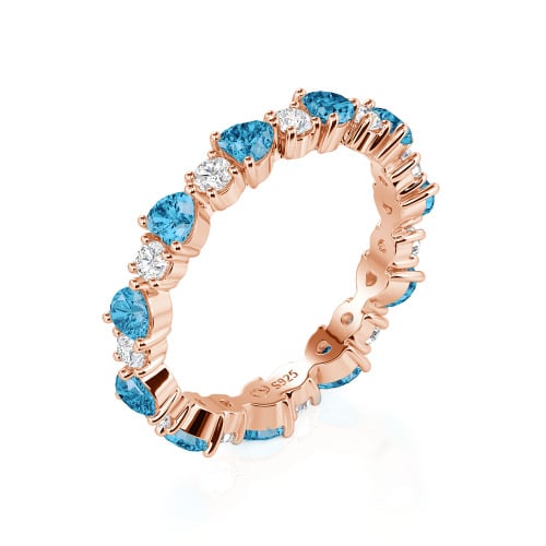 Jeulia Custom Simple Heart Round Cut Eternity Ring