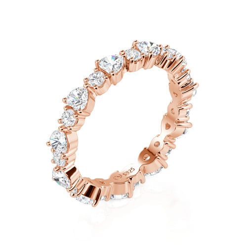 Jeulia Custom Simple Heart Round Cut Eternity Ring