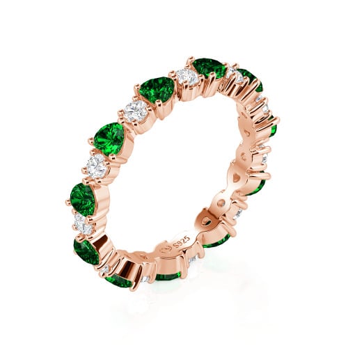 Jeulia Custom Simple Heart Round Cut Eternity Ring