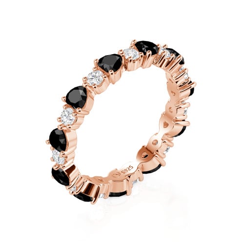 Jeulia Custom Simple Heart Round Cut Eternity Ring