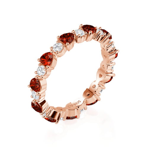 Jeulia Custom Simple Heart Round Cut Eternity Ring