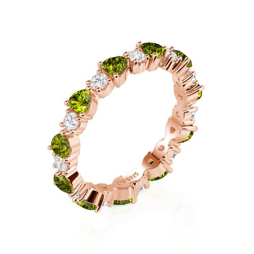 Jeulia Custom Simple Heart Round Cut Eternity Ring