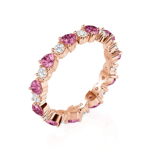 Jeulia Custom Simple Heart Round Cut Eternity Ring
