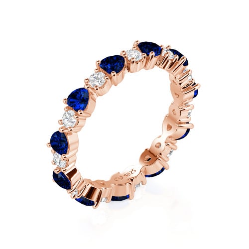 Jeulia Custom Simple Heart Round Cut Eternity Ring