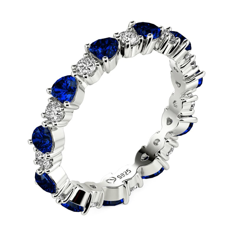 Jeulia Custom Simple Heart Round Cut Eternity Ring