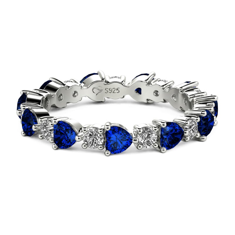 Jeulia Custom Simple Heart Round Cut Eternity Ring