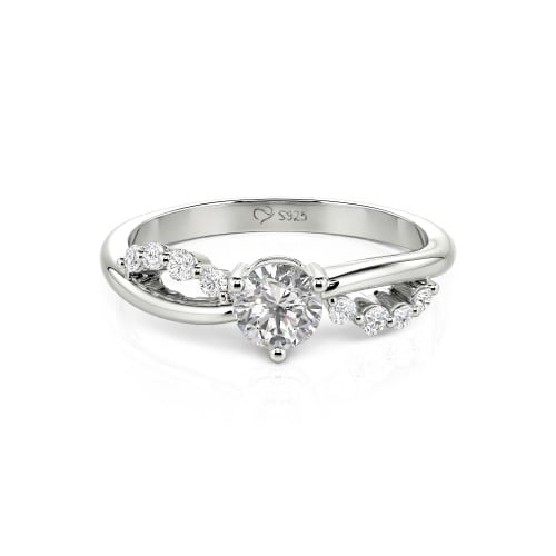 Jeulia Custom Twist Round Cut Engagement Ring