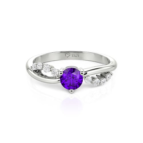 Jeulia Custom Twist Round Cut Engagement Ring
