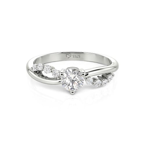 Jeulia Custom Twist Round Cut Engagement Ring