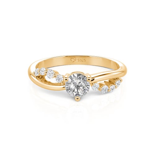 Jeulia Custom Twist Round Cut Engagement Ring