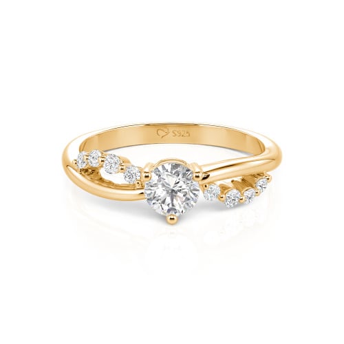Jeulia Custom Twist Round Cut Engagement Ring