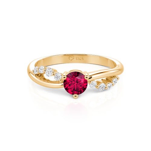 Jeulia Custom Twist Round Cut Engagement Ring