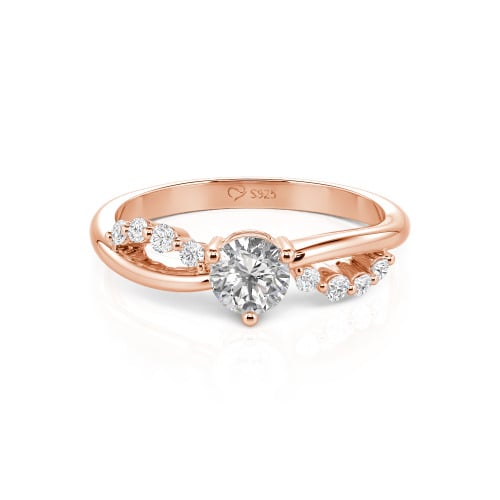 Jeulia Custom Twist Round Cut Engagement Ring