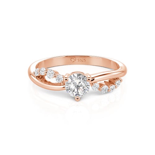 Jeulia Custom Twist Round Cut Engagement Ring