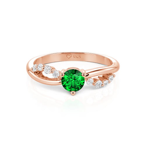 Jeulia Custom Twist Round Cut Engagement Ring
