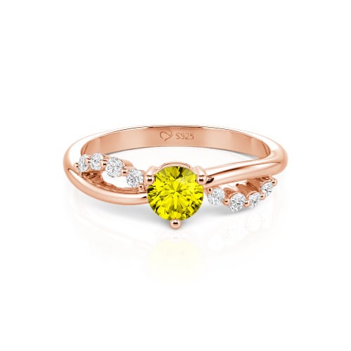 Jeulia Custom Twist Round Cut Engagement Ring