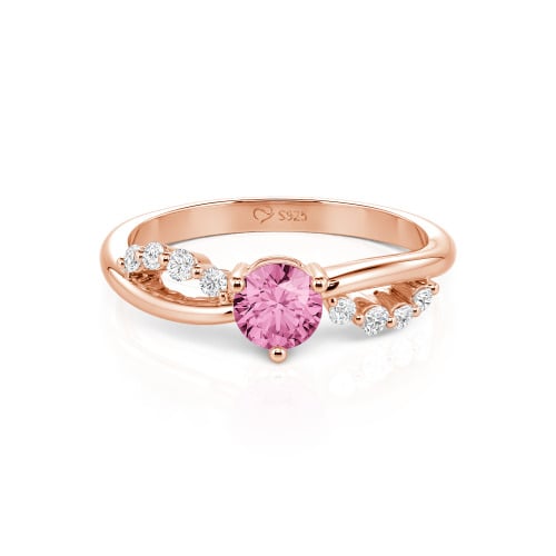 Jeulia Custom Twist Round Cut Engagement Ring