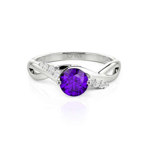 Jeulia Custom Classic Twist Bypass Ring with Round Cut