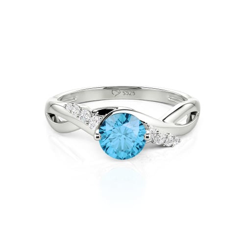 Jeulia Custom Classic Twist Bypass Ring with Round Cut