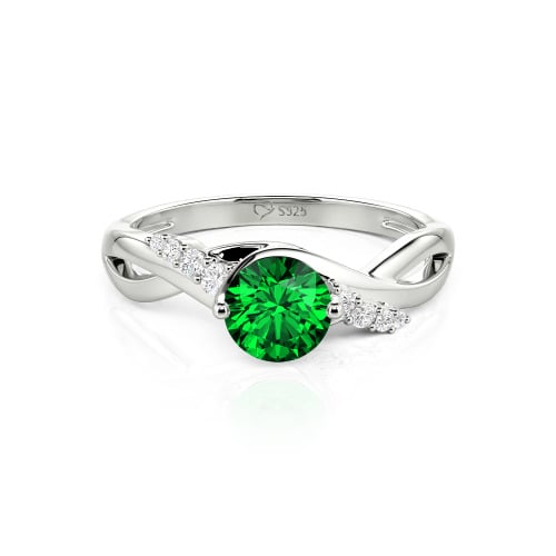 Jeulia Custom Classic Twist Bypass Ring with Round Cut