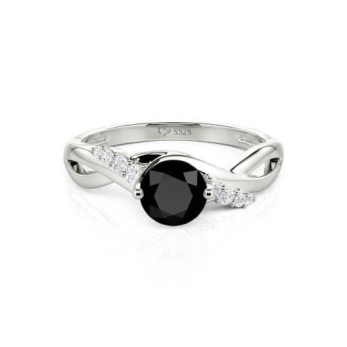 Jeulia Custom Classic Twist Bypass Ring with Round Cut