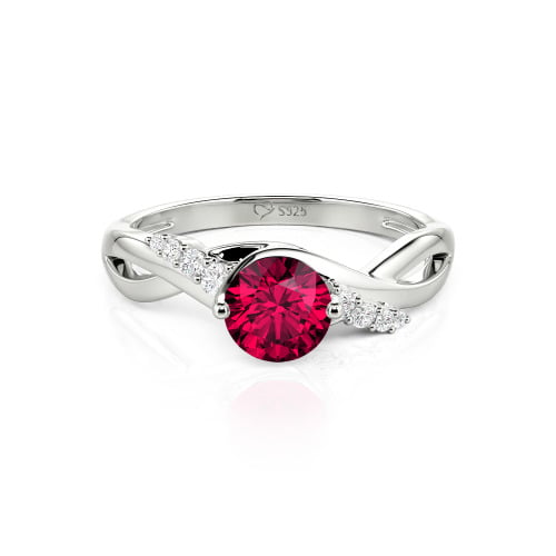 Jeulia Custom Classic Twist Bypass Ring with Round Cut