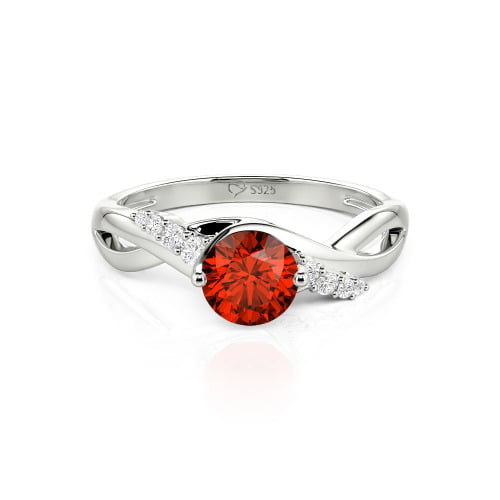 Jeulia Custom Classic Twist Bypass Ring with Round Cut