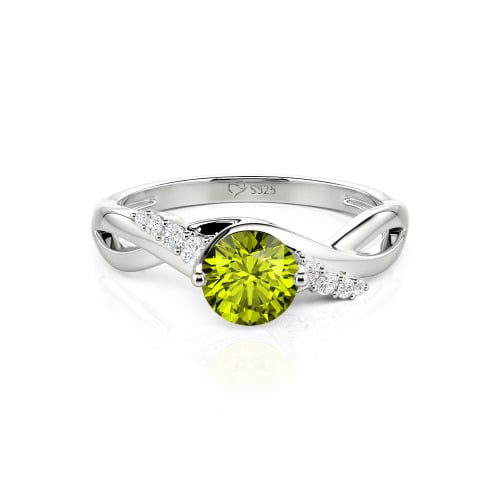 Jeulia Custom Classic Twist Bypass Ring with Round Cut