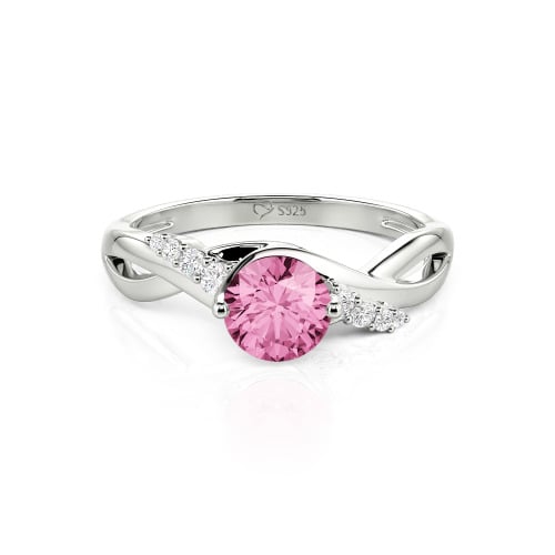 Jeulia Custom Classic Twist Bypass Ring with Round Cut