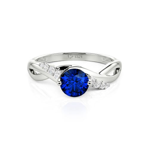 Jeulia Custom Classic Twist Bypass Ring with Round Cut