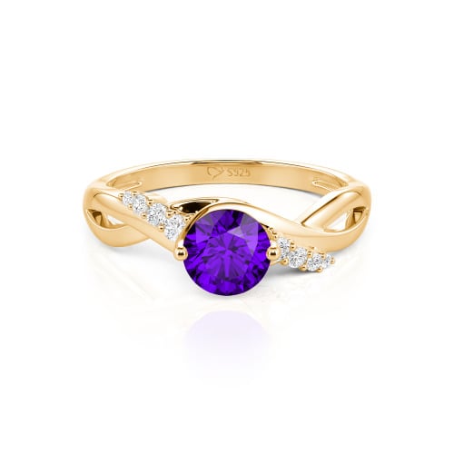 Jeulia Custom Classic Twist Bypass Ring with Round Cut
