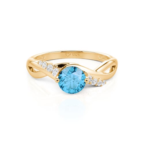 Jeulia Custom Classic Twist Bypass Ring with Round Cut