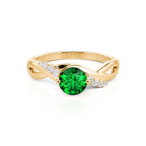 Jeulia Custom Classic Twist Bypass Ring with Round Cut