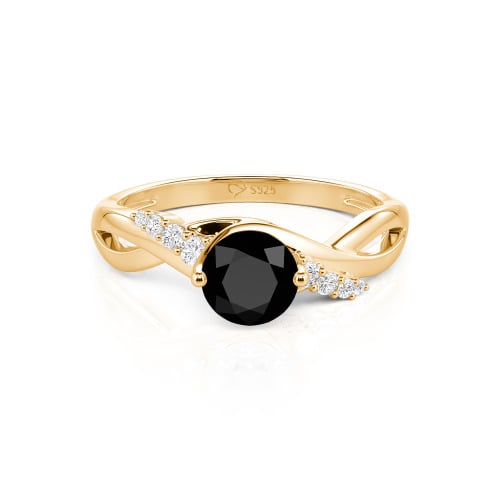 Jeulia Custom Classic Twist Bypass Ring with Round Cut
