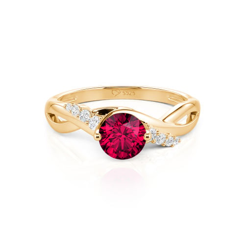 Jeulia Custom Classic Twist Bypass Ring with Round Cut